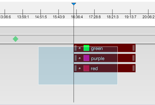 Select multiple widgets using the timeline area