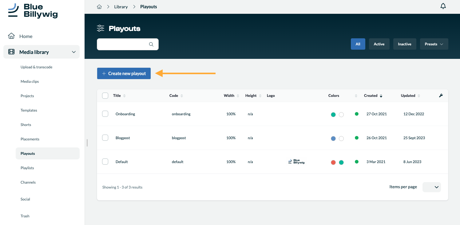 Create new playout